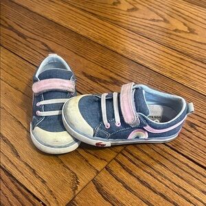 See Kai Run Girl’s Denim Sneakers with Pink Accents